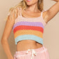 Tie-shoulder Sweater Crop Tank Top