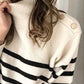 Striped Shoulder Detail Sweater
