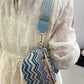 Chevron Straw Sling Bag