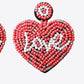 LOVE Beaded Heart Earrings