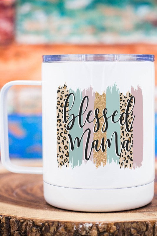 Blessed Mama Leopard Block Mug