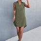 Buttoned Johnny Collar Sleeveless Dress