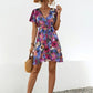 Printed Surplice Tie Waist Mini Dress