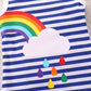 Girls Rainbow Graphic Striped Sleeveless Dress