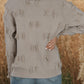 Fringe Detail Long Sleeve Mock Neck Sweater