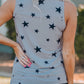 USA Star Print Tank with Slits
