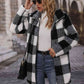 Plaid Collared Neck Coat with Pockets