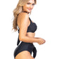 UNDERWIRE BLACK HIGH WAIST BIKINI SET