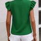 Notched Neck Butterfly Sleeve Blouse