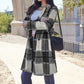Double Take Full Size Plaid Button Up Lapel Collar Coat