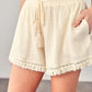 FRINGE TRIM HEM SHORTS
