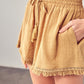 FRINGE TRIM HEM SHORTS