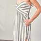 STRIPE PRINT TUBE MAXI DRESS