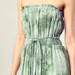 DRAWSTRING WAIST TIE DYE TUBE MAXI DRESS