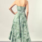 DRAWSTRING WAIST TIE DYE TUBE MAXI DRESS