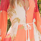 LONG SLEEVE V-NECK CHIFFON DRESS