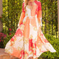 LONG SLEEVE V-NECK CHIFFON DRESS