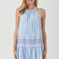 HALTER NECK TRIM LACE WITH FOLDED DETAIL DRESS