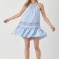 HALTER NECK TRIM LACE WITH FOLDED DETAIL DRESS