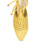 BARTSI HANDWOVEN COTTON TIE UP MULE FLATS