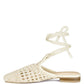 BARTSI HANDWOVEN COTTON TIE UP MULE FLATS