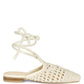 BARTSI HANDWOVEN COTTON TIE UP MULE FLATS