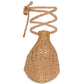 BARTSI HANDWOVEN COTTON TIE UP MULE FLATS
