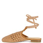 BARTSI HANDWOVEN COTTON TIE UP MULE FLATS