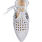 BARTSI HANDWOVEN COTTON TIE UP MULE FLATS