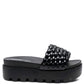 SUNDAE PLATFORM SLIDES WITH WOVEN TEXTURED STRAPS