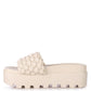 SUNDAE PLATFORM SLIDES WITH WOVEN TEXTURED STRAPS