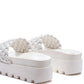 SUNDAE PLATFORM SLIDES WITH WOVEN TEXTURED STRAPS