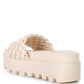 SUNDAE PLATFORM SLIDES WITH WOVEN TEXTURED STRAPS