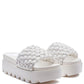 SUNDAE PLATFORM SLIDES WITH WOVEN TEXTURED STRAPS