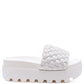 SUNDAE PLATFORM SLIDES WITH WOVEN TEXTURED STRAPS