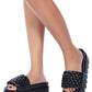 SUNDAE PLATFORM SLIDES WITH WOVEN TEXTURED STRAPS