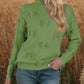 Fringe Detail Long Sleeve Mock Neck Sweater