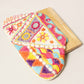 Multi Color Pattern Wood Frame Clutch Bag