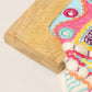 Multi Color Pattern Wood Frame Clutch Bag