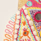 Multi Color Pattern Wood Frame Clutch Bag