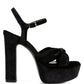 LIDDEL Velvet High Block Heeled Sandals