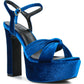 LIDDEL Velvet High Block Heeled Sandals