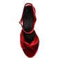 LIDDEL Velvet High Block Heeled Sandals