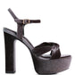 LIDDEL Velvet High Block Heeled Sandals