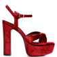 LIDDEL Velvet High Block Heeled Sandals
