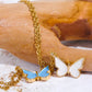 Butterfly Pendant Copper 14K Gold-Plated Necklace