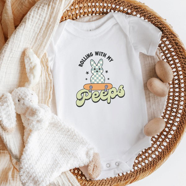 Rolling With My Peeps Baby Onesie