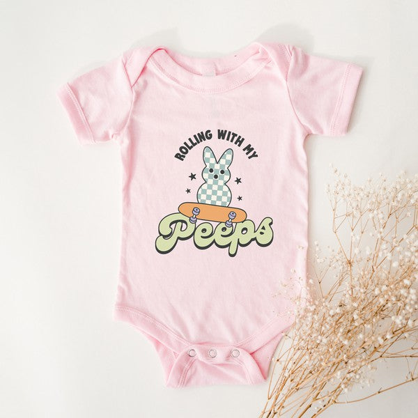 Rolling With My Peeps Baby Onesie