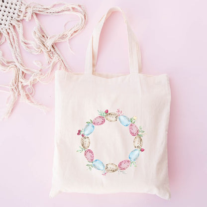 Easter Eggs Wreath Tote