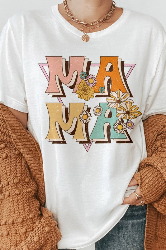 Mama Retro Flowers, Mother's Day Graphic Tee